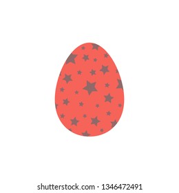 Easter egg with a geometric pattern of stars. Happy Easter. 
Vector illustration isolated on white background.
