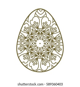 Easter egg with a geometric pattern. Template for laser cutting. It can be used to design greeting cards, envelopes, invitations, interior elements. Easter vector paper cutting.