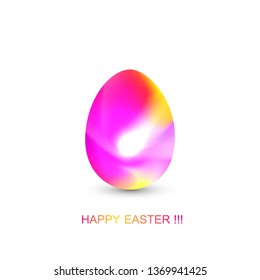 Easter egg in geometric style with abstract fluid gradient shapes vector trendy liquid color background