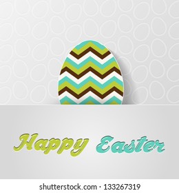 Easter egg with geometrical pattern, holiday card