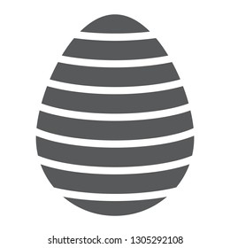 Easter egg glyph icon, easter and decoration, striped egg sign, vector graphics, a solid pattern on a white background, eps 10.