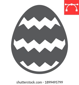 Easter egg glyph icon, Happy Easter and holiday, egg vector icon, vector graphics, editable stroke solid sign, eps 10