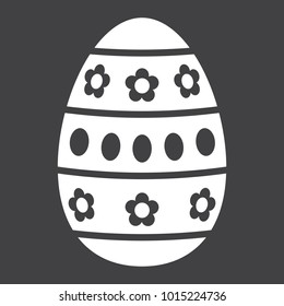 Easter egg glyph icon, easter and holiday, celebration sign vector graphics, a solid pattern on a black background, eps 10.