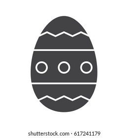 Easter egg glyph icon. Silhouette symbol. Negative space. Vector isolated illustration