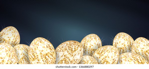 easter egg gold design vector template