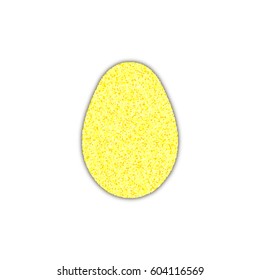Easter egg gold. Happy Easter. Christ Is Risen. grey shadow. stipple effect triangles. white festive background. vector illustration.
