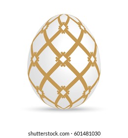 easter egg with golden geometric pattern