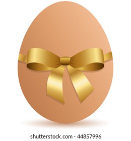 easter egg and golden ribbon - vector illustration