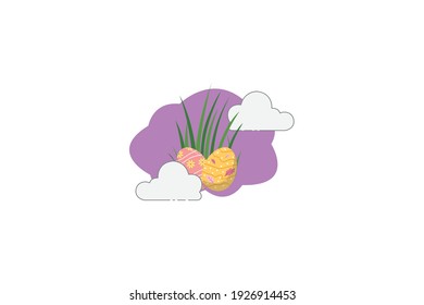 Easter Egg Grass Cloud Icon