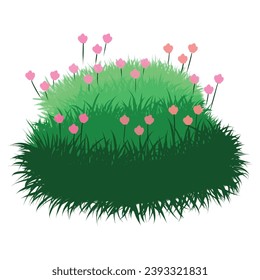 easter egg with grass and flowers