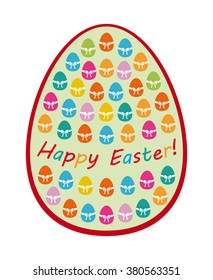 Easter egg with green background