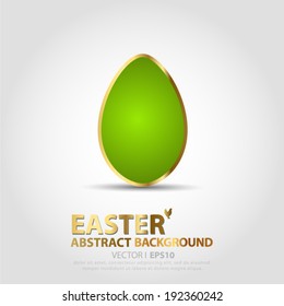 Easter egg green color. Pattern design, card, banner. Vector EPS 10 illustration.