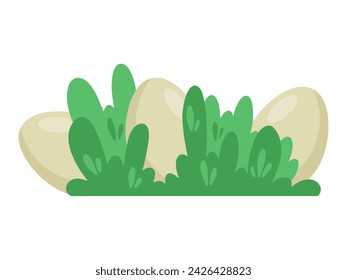 Easter Egg in Green Grass Illustration