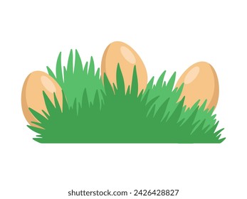 Easter Egg in Green Grass Illustration