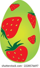 Easter egg, Green and red color easter design