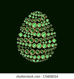Easter egg from green stones