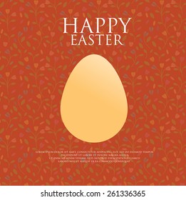 Easter egg greeting card made of flowers, floral background