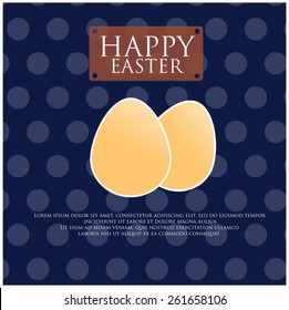 Easter egg greeting card on dot  background
