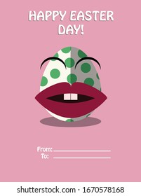 Easter Egg Greeting Card in pink background