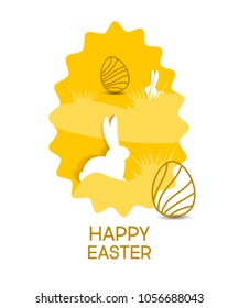 Easter egg  greeting card. Vector Easter Flyer Illustration with painted eggs. Place for your text.