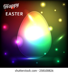 Easter egg. Easter greeting card. Vector illustration on bright background.