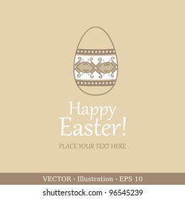 Easter egg, greeting card.  Vector illustration