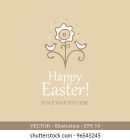 Easter egg, greeting card.  Vector illustration