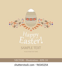 Easter egg, greeting card.  Vector illustration
