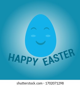 Easter egg with greeting Happy Easter. Gradation Background.