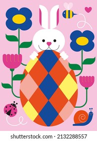 easter egg greetings design template vector, illustration