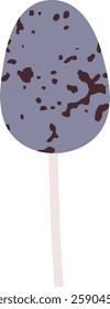 Easter Egg With Grunge Texture On Stick Vector Illustration