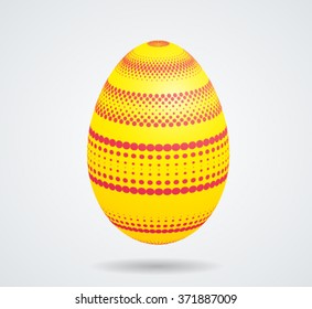 Easter Egg with Halftone Dots. vector illustration