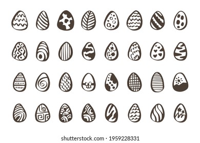 Easter Egg Hand drawn doodle icon set