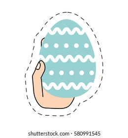 easter egg hand hing vector illustration eps 10