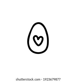  Easter egg. Hand-drawn vector illustration in the doodle style. Egg a sketch. Design for Easter