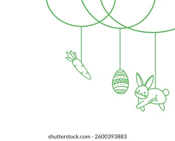 Easter Egg Hanging Line Art