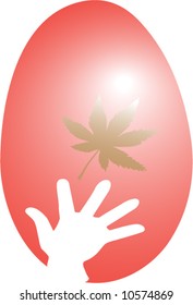 easter egg hold by a hand