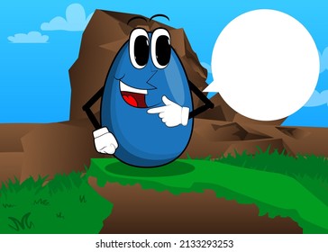 Easter Egg holding finger under his mouth, thinking. Cartoon character with funny face for the Easter holiday.