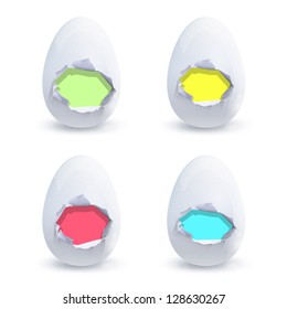 Easter egg with holes. Vector design.