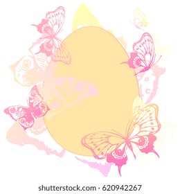 Easter egg, holiday, card, on a white