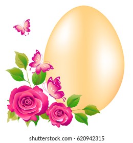 Easter egg, holiday, card, on a white