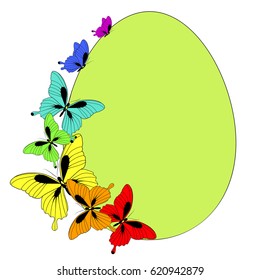 Easter egg, holiday, card, on a white