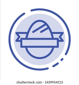 Easter Egg, Egg, Holiday, Holidays Blue Dotted Line Line Icon