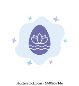 Easter Egg, Egg, Holiday, Holidays Blue Icon on Abstract Cloud Background