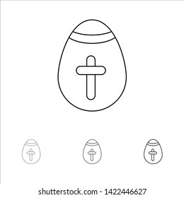 Easter Egg, Egg, Holiday, Holidays Bold and thin black line icon set
