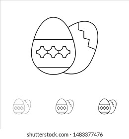 Easter Egg, Egg, Holiday, Holidays Bold and thin black line icon set