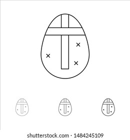 Easter Egg, Egg, Holiday, Holidays Bold and thin black line icon set. Vector Icon Template background