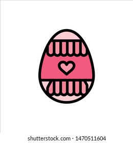 Easter Egg, Egg, Holiday, Holidays  Flat Color Icon. Vector icon banner Template. Vector Icon Template background