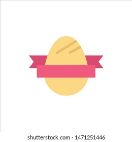 Easter Egg, Egg, Holiday, Holidays  Flat Color Icon. Vector icon banner Template. Vector Icon Template background