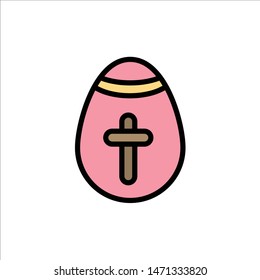 Easter Egg, Egg, Holiday, Holidays  Flat Color Icon. Vector icon banner Template. Vector Icon Template background